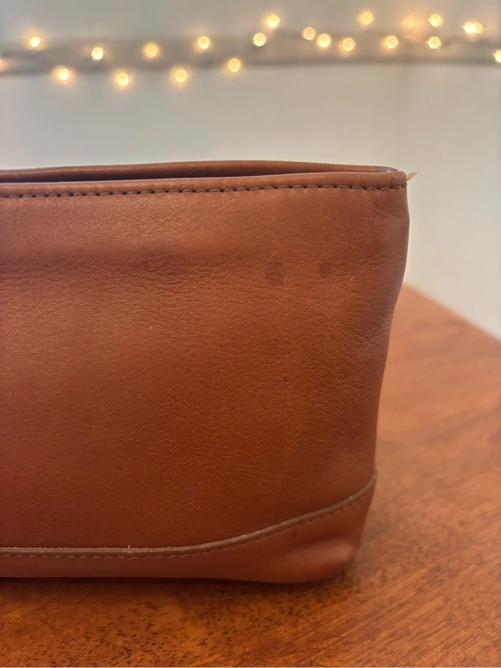 Coach British Tan Vintage 1990s cosmetic bag